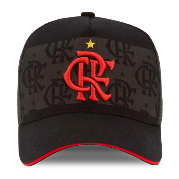 Boné Trucker Supercap Flamengo Zico Preto Bordado